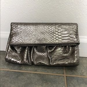 Silver flip over clutch